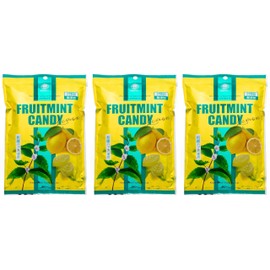 Kitami Hakka Tsusho Fruit Mint Candy Lemon Flavor 3 Bag Set (6.9 oz (170 g) x 3), Japanese Peppermint Use, No Synthetic Ingredients