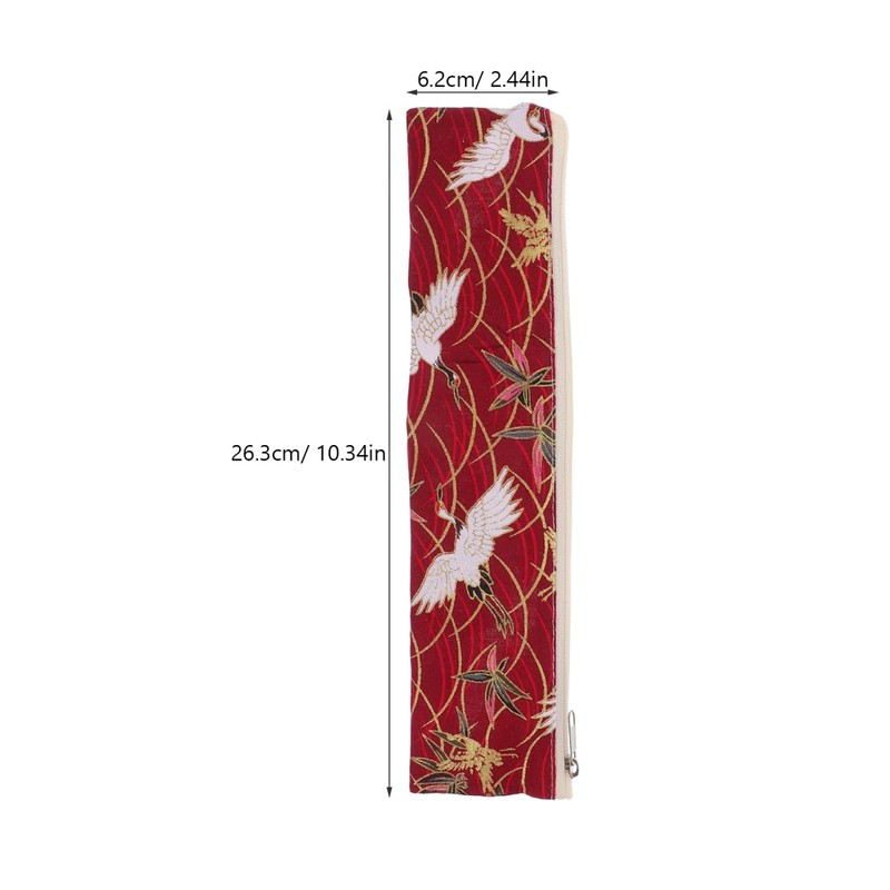 TOPBATHY Japanese fabric cutlery bag with zip, multifunctional storage for