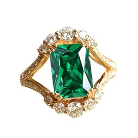 925 silver Shiny fashion ring Emerald ring, rose gold ring Wedding ring Engagement ring ring Cocktail ring for women cubic zircon oxide ring women jewelry rings statement (US Code 8)