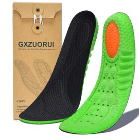 GXZUORUI 2 Pairs of Comfort Insoles with Memory Foam for Men & Women - Shock-Absorbing, Breathable & Arch Support for Sports, Work and Everyday Use (Black, Men 8-8.5 | Women 9-9.5(10.63")(27MM))