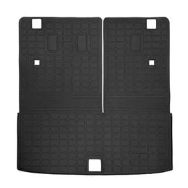 IKON MOTORSPORTS TPE Cargo Trunk Liner with Backrest Mat, Compatible with 2023-2025 Honda Pilot, Custom Fit All Weather Protection Heavy Duty Rear Trunk Tray Cargo Mats Protector, Black