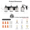 ALAISLYC Black Bathroom Light Fixtures with K9 Crystal Lampshade Bathroom