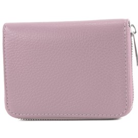 modamoda de - P04 Italian Women's Wallet Real Leather Short, lilac