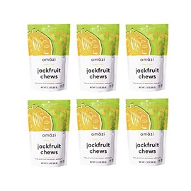 Jackfruit Chews by Amazi - Dried Fruit Snacks, Organically Grown, Vegan, Paleo, Gluten Free, Nut Free, Natural Snacks (Ginger Lime, 6 Pack)
