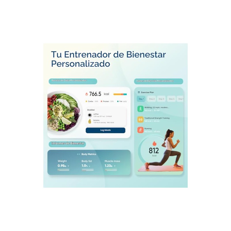 Etekcity Báscula inteligente para peso corporal, grasa corporal e IMC