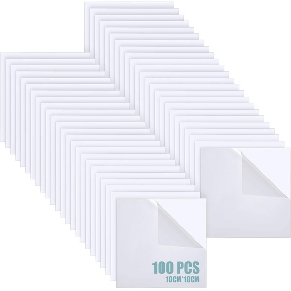Pangda 100 Pcs 4'' x 4'' 0.04'' Thick Clear Acrylic Sheets Clear Plastic Sheets Square Transparent Cast Panel Signs with Protective Paper for Laser Cutting DIY Projects Photo Frame Display Craft