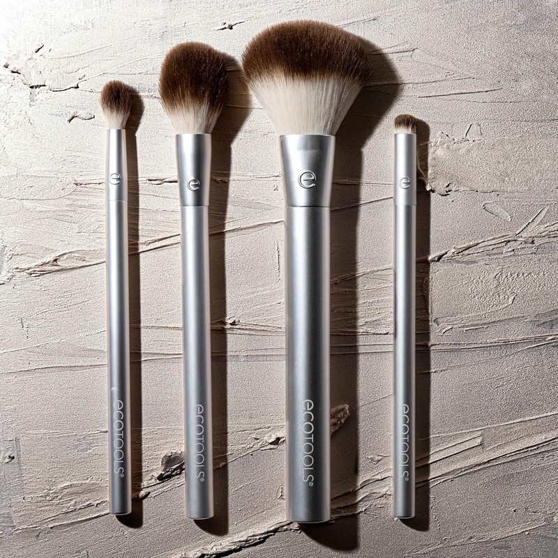 ECOTOOLS, Precious Metals Cheek + Eye Highlight Brush Set, Kit