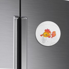Unbranded Gold Fish Animal | 4'' X 4'' Round Decorative Magnet