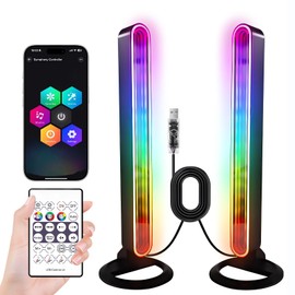 LLdshun RGB Light Bar for Desk 2 Pack, USB Powered with App Remote Ambient Table Lamp