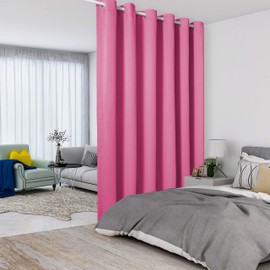 LORDTEX Baby Pink Room Divider Curtains - Total Privacy Wall Room Divider Screens Sound Proof Wide Blackout Curtain for Living Room Bedroom Patio Sliding Door, 1 Panel, 12.5ft Wide x 9ft Tall