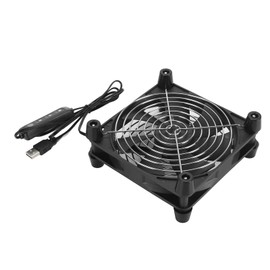 140mm Computer Fan, USB Powered, Adjustable Speed, Silent Cooling, Dual Ball Bearings, Wide Applicability, Black, 5V 1.5W 2800RPM