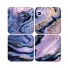 4 x Square Marble Effect Coasters - Art Pink Agate