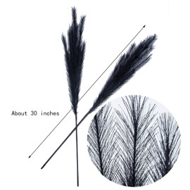UiiziC Faux Pampas Grass 8 PCS 30"/76cm Dried Fluffy Artificial Flowers Ascendant Grass for Vase Fillers Wedding Party Bouquets Home Hotel Centerpieces Decor (Black)