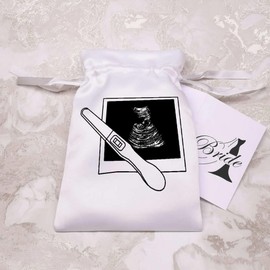 Azeeda 20cm 'Pregnancy Test & Photo' Satin Drawstring Bag/Pouch (SB00045056)