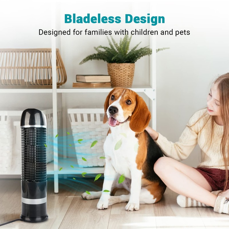 DR.PREPARE Oscillating Tower Fan, Desk Table Fan with 3 Speeds,