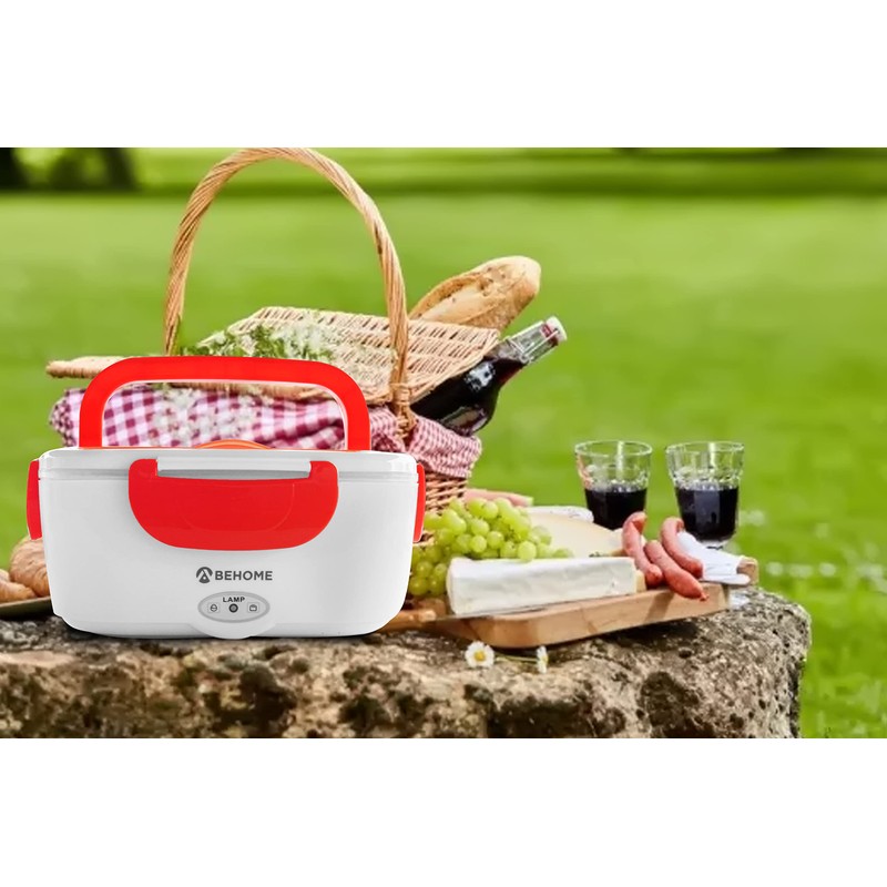 BEHOME Electric Food Warmer, Plastic, Red, 1.5 L