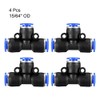 sourcing map Plastic Tee Push to Connect Tube Fittings 6mm