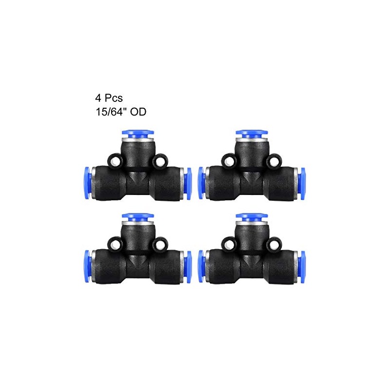 sourcing map Plastic Tee Push to Connect Tube Fittings 6mm