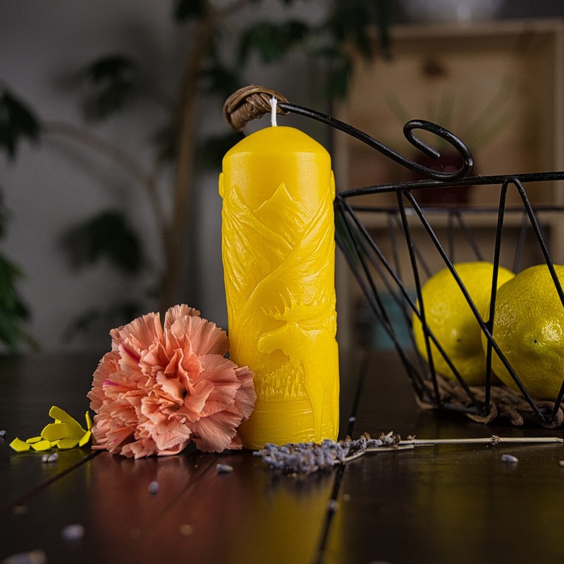 Nature Scene Beeswax Pillar