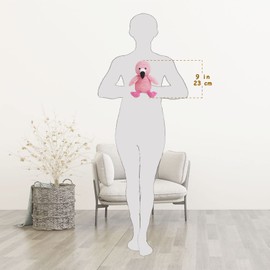 Doindute Corduroy Flamingo Plush Stuffed Animal, Cute Furry Pink Flamingo Toy, Soft Cuddly Plushie Hugger Toy for Boys Girls, Gifts for Kids or Girlfriend, 9 Inches