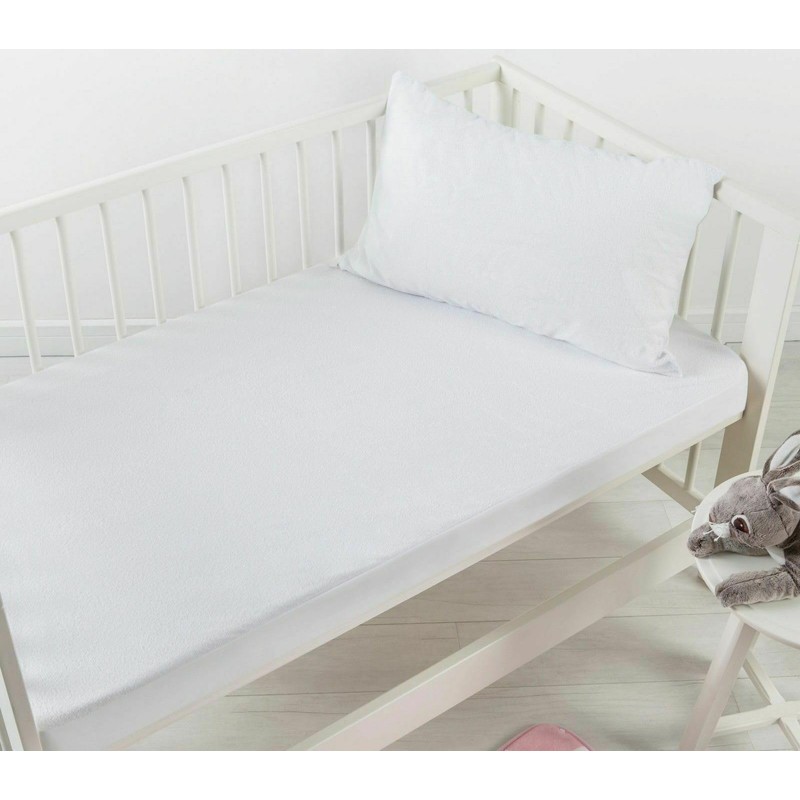 Dreamaker Cot Mattress Protector Waterproof Fitted Sheet Prevents Overheating, Waterproof