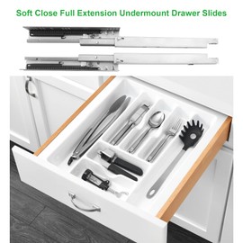 Undermount Soft Close Drawer Slides,6 Pair 12 Inch 100lb Load Capacity Bottom Mount Concealed Ball Bearing Full Extension Rails with Adjustable Locking Devices