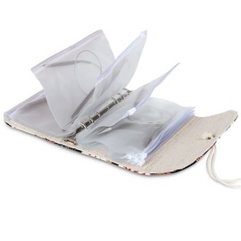 Coopay Fixed Circular Needle Case, Compact Circular Needle Holder Roll Bag, Small Circular Knitting Needles Organizer with 11 Clear Zipper Pockets for Short or Long Circular Pins Storage, Cat