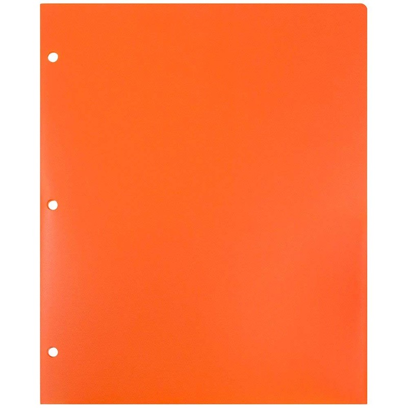 JAM PAPER Heavy Duty Plastic 3 Hole Punch Folders with