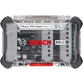 Bosch 40x PRO Impact Metal Set, 40 pcs (for Steel, Cast Iron, 200 x 107 mm, Professional Accessory Screwdriver, Screwdriver)