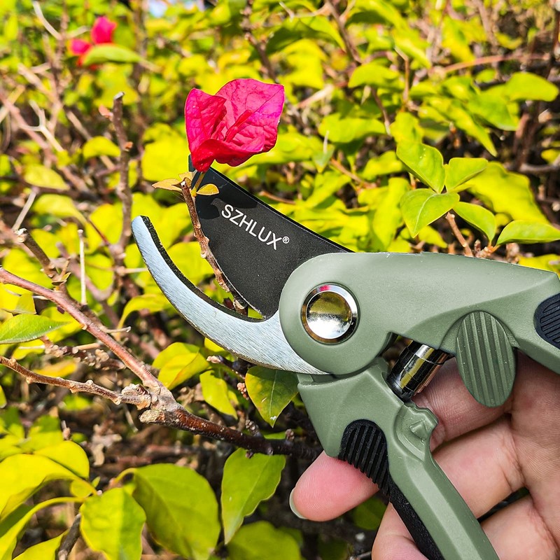 SZHLUX Pruning Shears, Sharp Precision Hand Pruner SK5 Carbon Steel