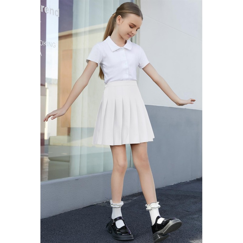 SANGTREE Falda Plisada para niñas con cómoda Banda elástica Casual,
