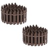 2 Pack Miniature Wooden Fence 90 * 5CM Small Wood Picket Fence Fairy Garden Christmas Decorative Fence for Micro Landscape Doll House Christmas Tree Flower Pot Ornament - Brown