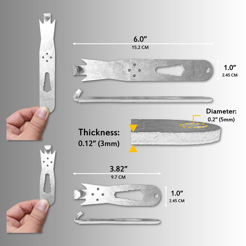QMARK Fence Wire Twister Tool Set, T-Post Clip Tool, Stainless