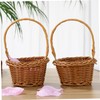 WHAMVOX Handmade Woven Baskets Set 2 Pieces Rattan Storage Baskets