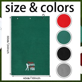 4 Pcs Funny Golf Towel Embroidered Golf Towels for Golf Bags with Clip Golf Gifts for Men Women Birthday Gifts for Golf Fan, Retirement Gift 24 x 16 Inch (Bright Style)