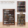 ASmileIndeep Pocket Knife Display Case 7 Rows Lockable Wooden Knife
