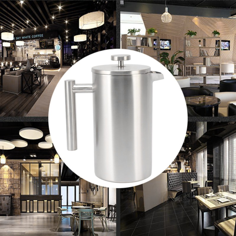 French Press Coffee Maker Dishwasher Safe Double Wall Insulated Rust