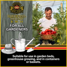 Royal Gold Crown Jewels Organic Imperial Boost 0-15-11 Dry Soluble Fertilizer, 5 lbs - for Excellent Fruit and Flower Production, Encourages Late Season Blossoms