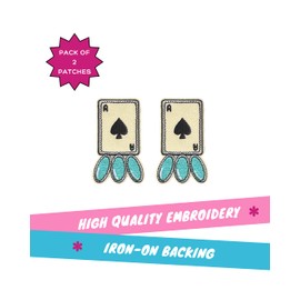 Ace Card Patch, 2.5" x 1.5", Embroidered Iron-On for Hats, Bags, Jackets