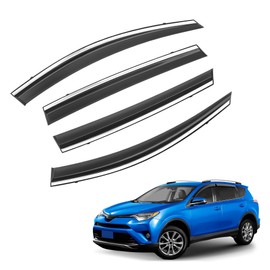 HOPE YOU READY Shatterproof Tape-On Window Rain Guards Fit for 2013-2018 Toyota Rav4, Extra Durable Window Deflectors, Vent Window Visors for Cars, Vent Deflector, 4pcs