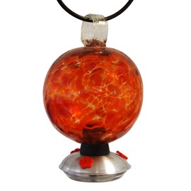 BestNest Dew Drop Hummingbird Feeder, Cinnabar, Red/Orange, 25 oz.