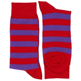 tiemart Men's Socks (Red and Purple Striped)