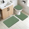 SHACOS Sage Green 5 Pieces Bathroom Rugs Set with Toilet