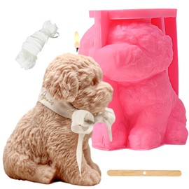 5.9 Inch Large Dog Silicone Molds, Teddy Candle Mold for Soap Soy Wax DIY Handcraft, Cute Puppy Resin Mold for Party Home Dinner Festive Days Wedding Car Decoration