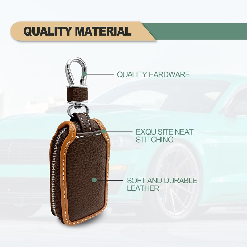 2 Pieces Superior Leather Car Case Key Fob Protector, Smart