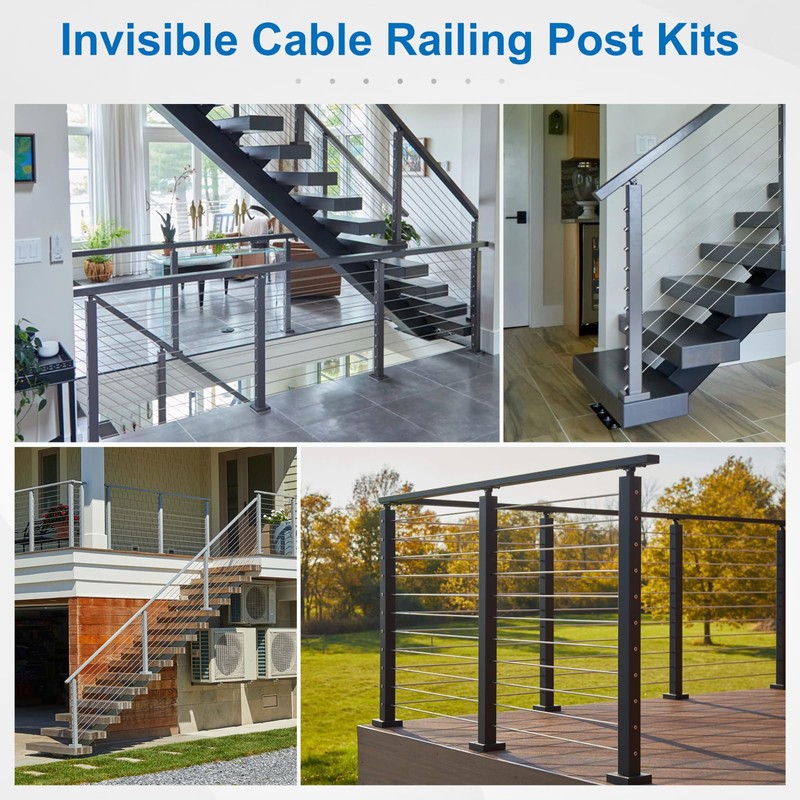 Gyykzz 20 Pack Invisible Cable Railing Kit for 1/8" Wire