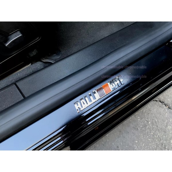 ChromeDouble 2 x 3D Ralliart Door Step Emblem plate Sills