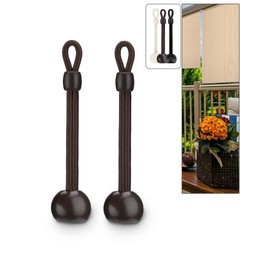 IVYSUN Universal Shade Bungee Tie Downs Replacement Parts,Weather Resistance,Same Size as Original,Compatible with Coolaroo Exterior Roller Shade(Brown,2 Pcs)