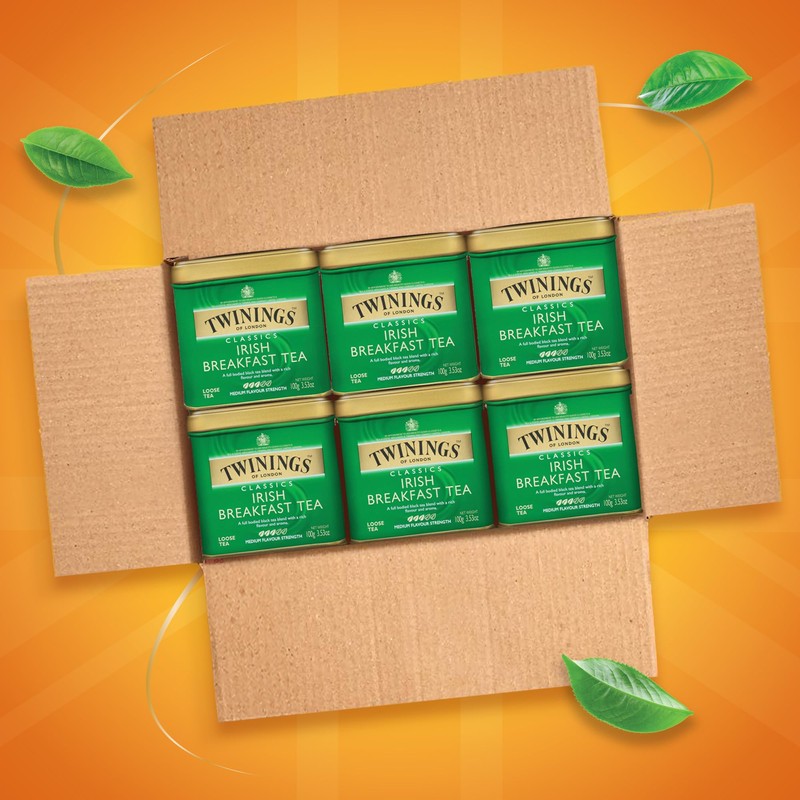 Twinings Irish Breakfast Loose Tea, 3.53 Ounce Tins (Pack of