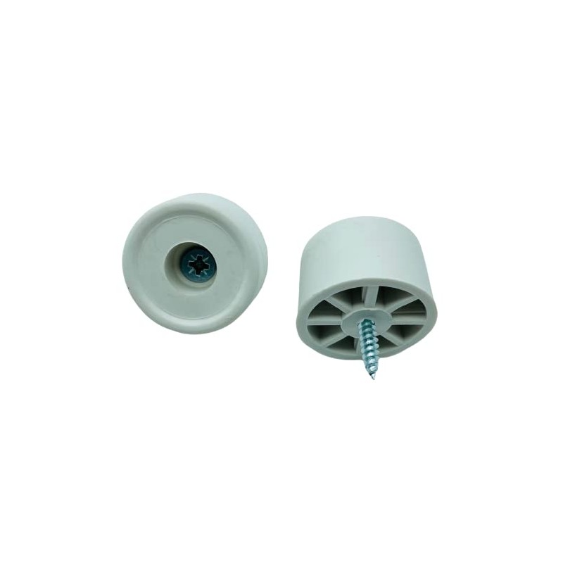 Rubber Door Stops/Wall Protectors with Screws (Large (33mm) White)